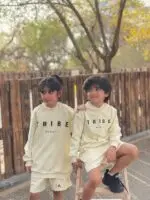 Light cream hoodie Set